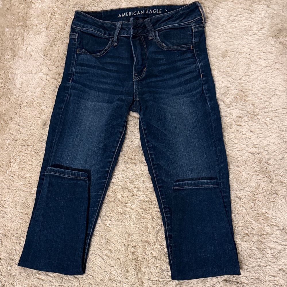 American Eagle Outfitters Women's Skinny Jeans - Dark Blue
